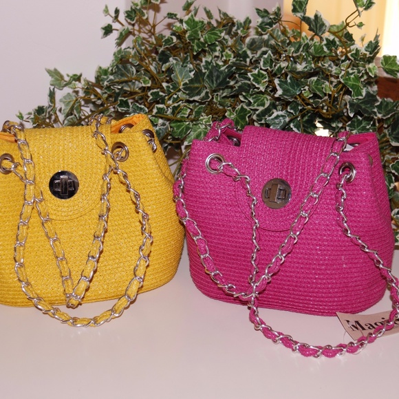 pink handbag and yellow handbag - Picture 2 of 8